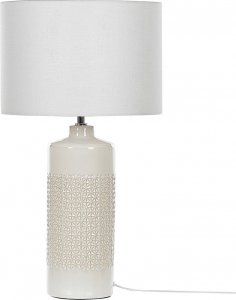 Lampa stołowa Beliani Lampka nocna ceramiczna biała ANSEBA 1
