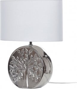 Lampa stołowa Beliani Lampka nocna ceramiczna srebrna KHERLEN 1