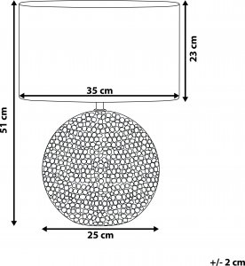 Lampa stołowa Beliani Lampka nocna ceramiczna złota NASVA 10