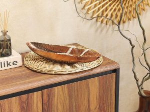 Beliani Patera dekoracyjna liść miedziana CARACOL 2