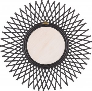 Beliani Rattanowe lustro ścienne słońce 60 cm czarne TAGOLU 3
