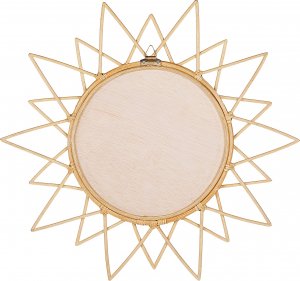 Beliani Rattanowe okrągłe lustro ścienne słońce 61 cm AROEK 3