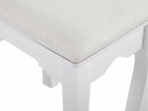 Beliani Toaletka 5 szuflad owalne lustro i stołek biała GALAXIE 8