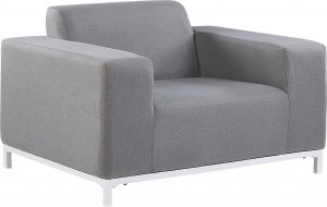 Beliani Zestaw ogrodowy tapicerowany 5-osobowy szary z białym ROVIGO 8