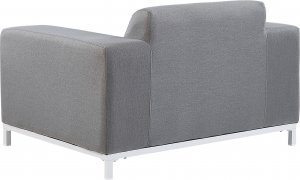 Beliani Zestaw ogrodowy tapicerowany 5-osobowy szary z białym ROVIGO 9