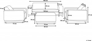 Beliani Zestaw ogrodowy tapicerowany 5-osobowy szary z białym ROVIGO 10