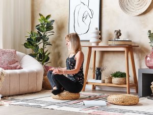 Beliani Puf z hiacyntu wodnego 40 cm naturalny WAHOO 3