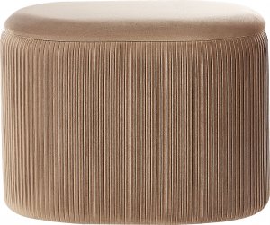 Beliani Welurowy puf ze schowkiem beżowy RICHLAND 3