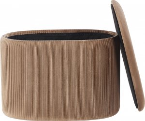 Beliani Welurowy puf ze schowkiem beżowy RICHLAND 4