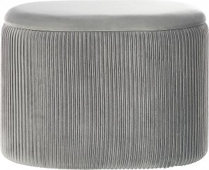 Beliani Welurowy puf ze schowkiem jasnoszary RICHLAND 3