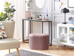 Beliani Welurowy puf ze schowkiem różowy RICHLAND 2