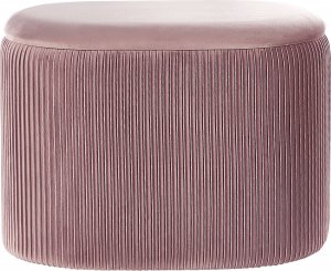 Beliani Welurowy puf ze schowkiem różowy RICHLAND 3