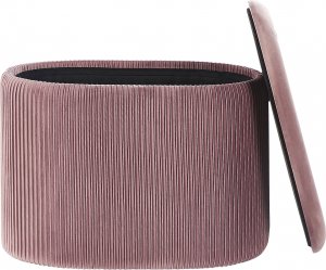 Beliani Welurowy puf ze schowkiem różowy RICHLAND 4