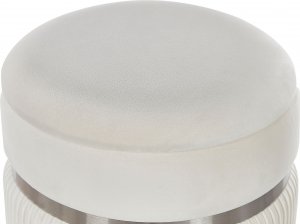 Beliani Zestaw 2 welurowych pufów ze schowkiem biały CAMDENTON 4