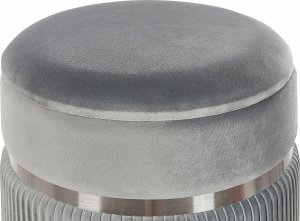 Beliani Zestaw 2 welurowych pufów ze schowkiem jasnoszary CAMDENTON 4