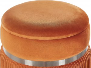 Beliani Zestaw 2 welurowych pufów ze schowkiem pomarańczowy CAMDENTON 4