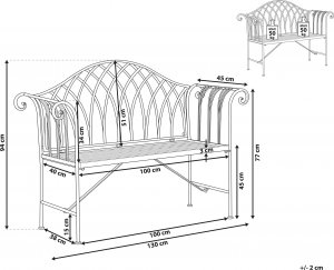 Beliani Ławka ogrodowa 130 cm jasnozielona MILAZZO 6