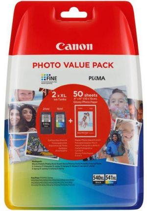 Tusz Canon PG-540XL/CL540XL Value Pack blister security 4x6 Phot Paper GP-501 50sheets + XL Black & XL Colour Cartridges (5222B014) 1