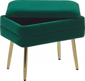 Beliani Ławka ze schowkiem do sypialni ciemnozielona ODESSA 3