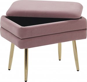 Beliani Ławka ze schowkiem do sypialni różowa ODESSA 4