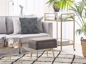 Beliani Ławka ze schowkiem do sypialni szara ODESSA 2