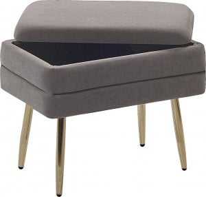 Beliani Ławka ze schowkiem do sypialni szara ODESSA 4