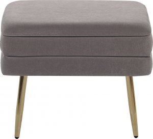 Beliani Ławka ze schowkiem do sypialni szara ODESSA 5