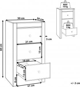 Beliani Stolik nocny lustrzany LORRIS 9