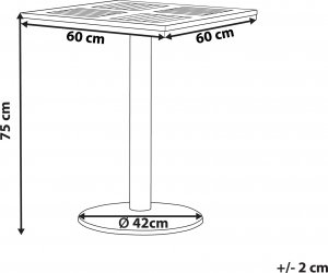 Beliani Stolik ogrodowy 60 x 60 cm jasne drewno PALMI 8