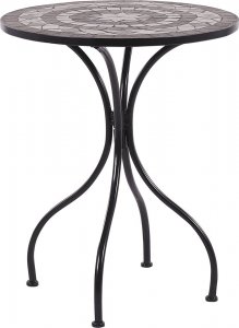 Beliani Stolik ogrodowy metalowy 60 cm czarny CARIATI 1