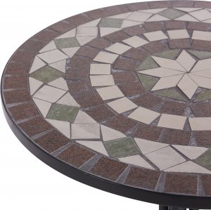 Beliani Stolik ogrodowy metalowy 60 cm czarny CARIATI 3