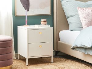 Beliani Szafka nocna metalowa biała KYLEA 2