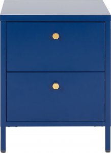 Beliani Szafka nocna metalowa niebieska KYLEA 3