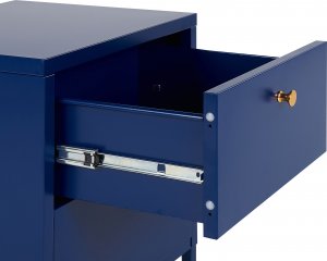 Beliani Szafka nocna metalowa niebieska KYLEA 5