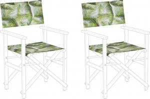 Beliani Zestaw 2 tkanin do krzesła wzór w tropikalne liście CINE 1
