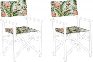 Beliani Zestaw 2 tkanin do krzesła wzór we flamingi CINE 1