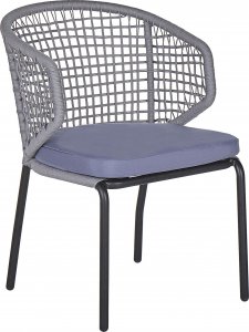 Beliani Zestaw mebli balkonowych metalowy szary PALMI 4