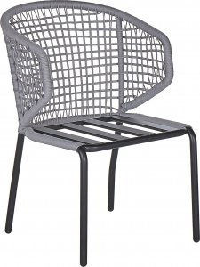 Beliani Zestaw mebli balkonowych metalowy szary PALMI 5