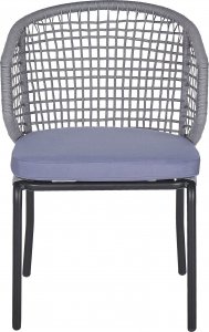 Beliani Zestaw mebli balkonowych metalowy szary PALMI 6