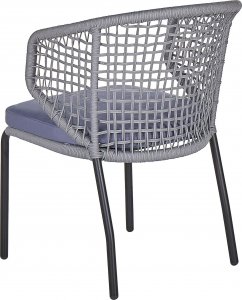 Beliani Zestaw mebli balkonowych metalowy szary PALMI 7