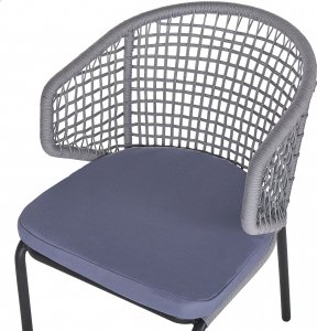 Beliani Zestaw mebli balkonowych metalowy szary PALMI 8