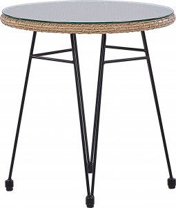 Beliani Zestaw mebli balkonowych z technorattanu naturaly TROPEA II 7