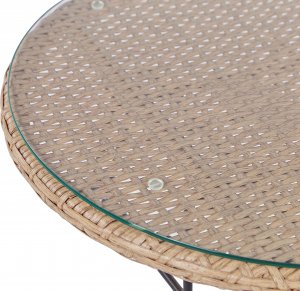 Beliani Zestaw mebli balkonowych z technorattanu naturaly TROPEA II 8