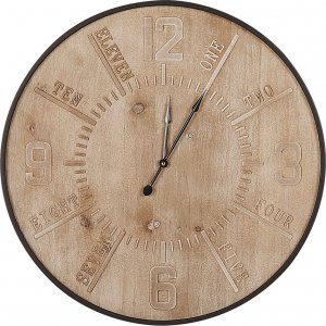 Beliani Zegar ścienny 60 cm jasne drewno DOLE 1