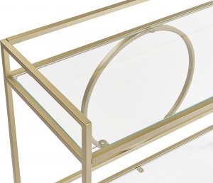 Beliani Metalowy wózek kuchenny 2-poziomowy ze szklanym blatem złoty KERRY 4