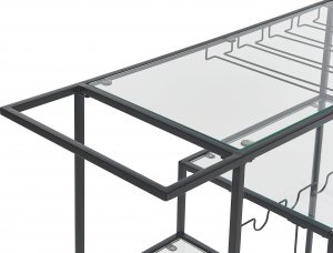 Beliani Metalowy wózek kuchenny 3-poziomowy czarny MARCOLA 5