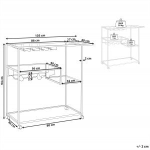 Beliani Metalowy wózek kuchenny 3-poziomowy czarny MARCOLA 7