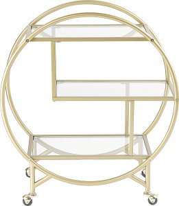 Beliani Metalowy wózek kuchenny 3-poziomowy złoty COLTON 3