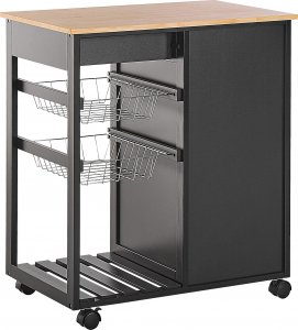 Beliani Wózek kuchenny 2 szuflady czarny BOVES 4