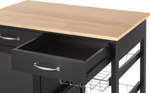 Beliani Wózek kuchenny 2 szuflady czarny BOVES 6